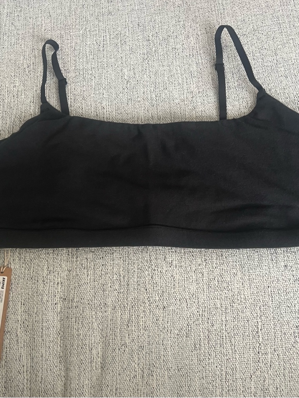 COTTON JERSEY SCOOP BRALETTE | SOOT / XL